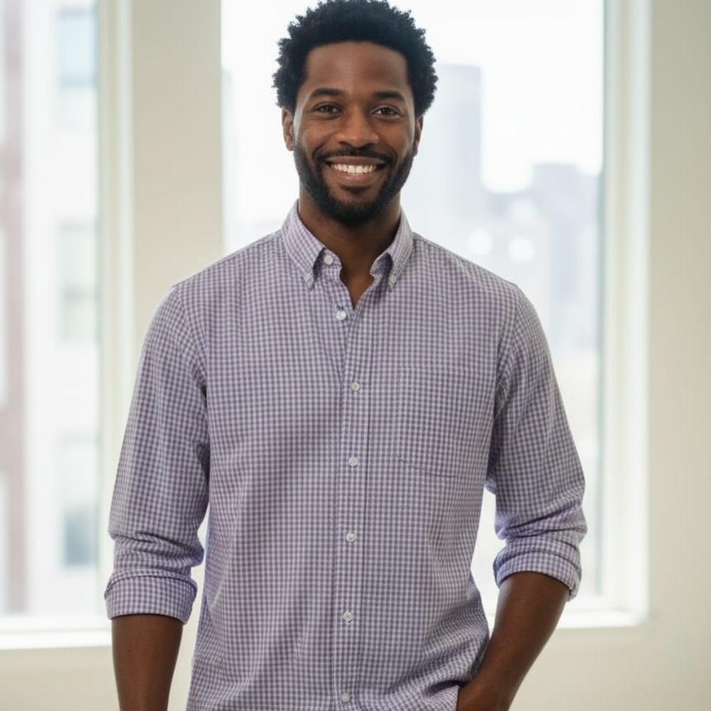 J. Crew Men's Lavender Checkered Button Down Shirt